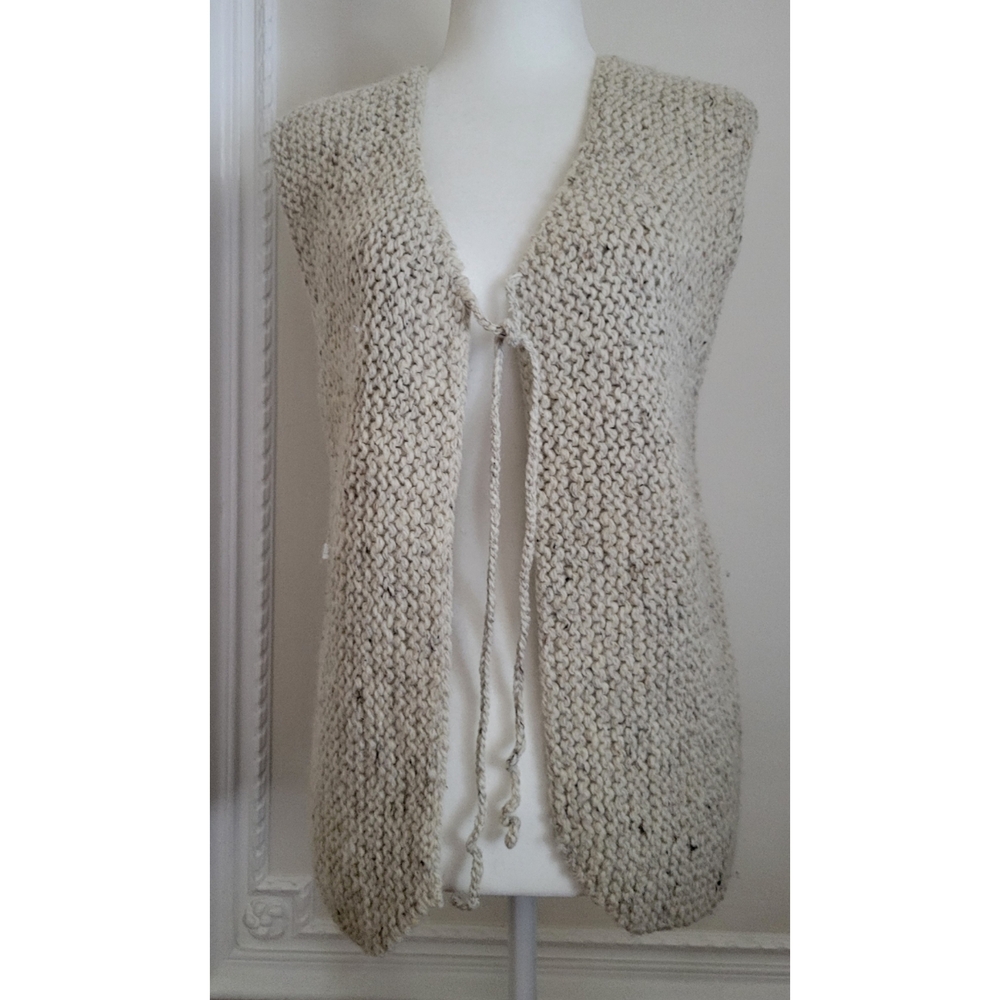 Emporio Armani Beige Knit Cardigan Vest